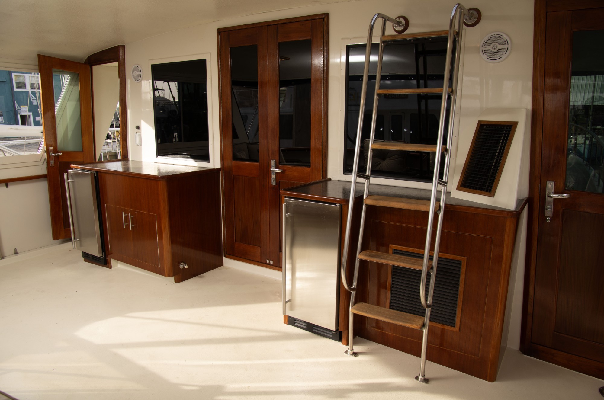 Marine teak cabinetry and doors